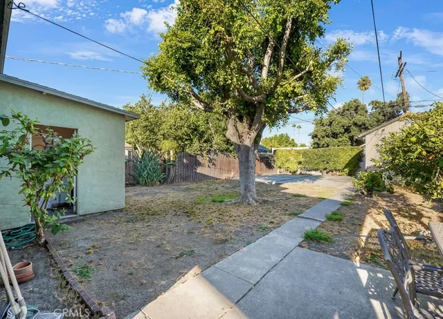 a tree in front of a house