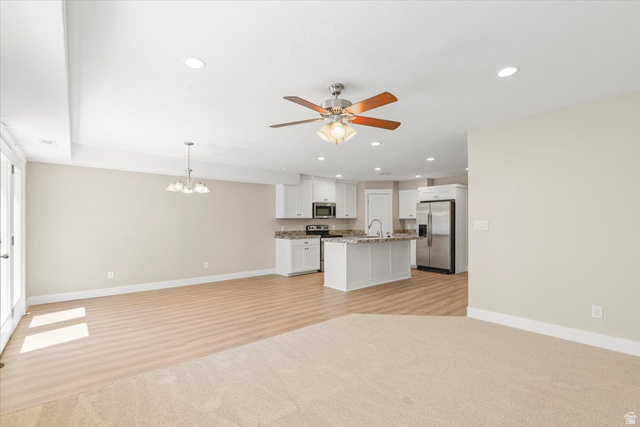 847 225 South Springville, UT 84663 - Photo 5 of 23 Open-concept living space with recessed lighting and a ceiling fan
