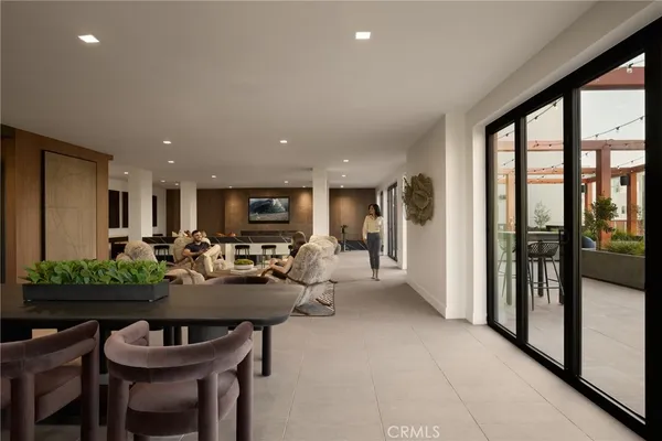 a view of pool with outdoor seating