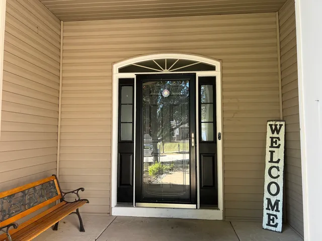a front view of a house with shower
