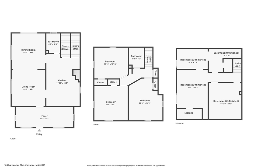 18 Charpentier Boulevard Chicopee, MA 01013 - Photo 34 of 37 a picture of a floor plan