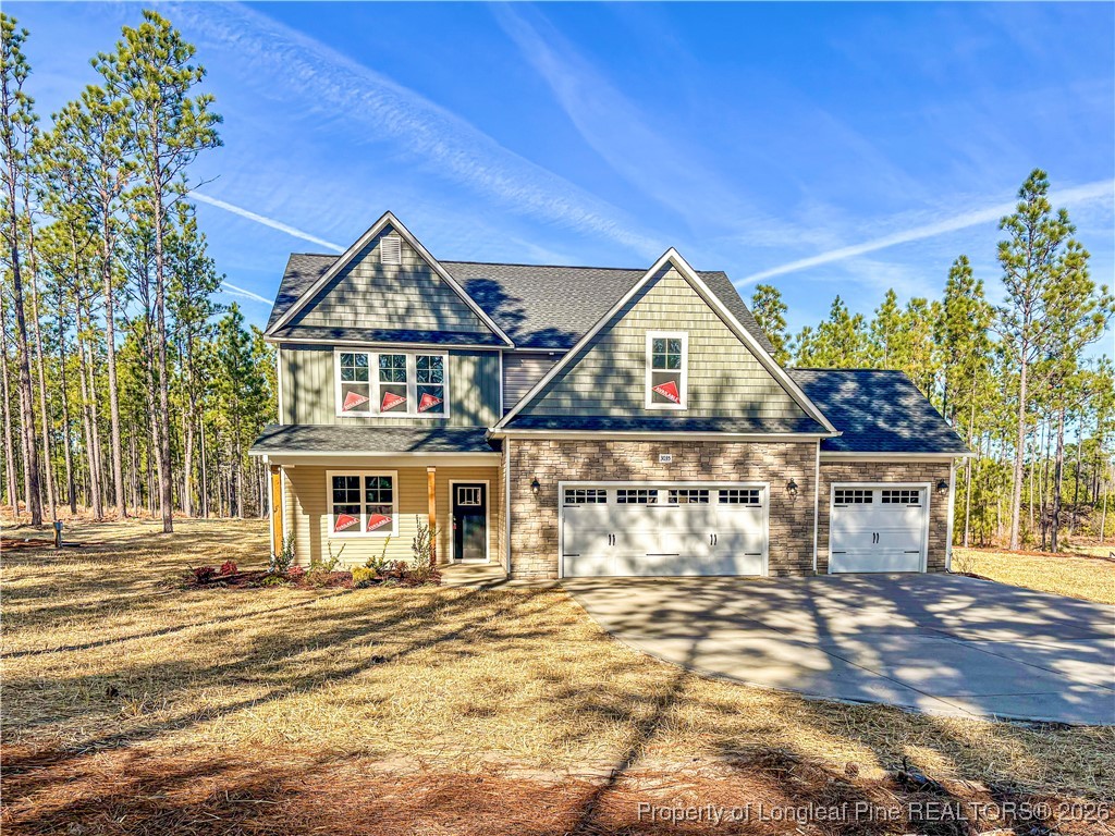 a house with trees in front of it