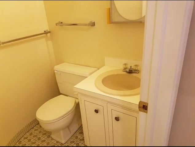 a bathroom with a toilet and a sink