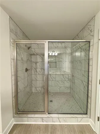 a bathroom with a shower