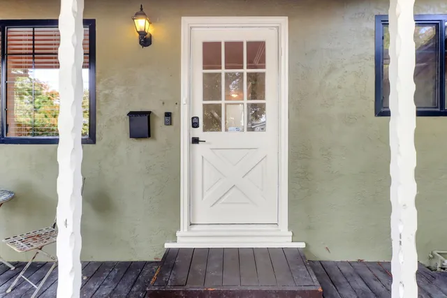 a view of front door of house