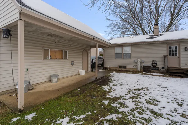a view of a backyard of a house