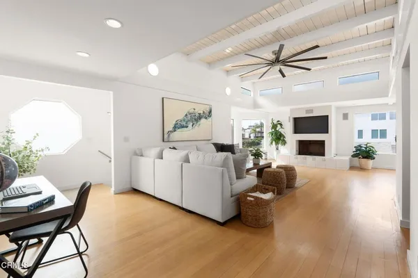 a living room with furniture