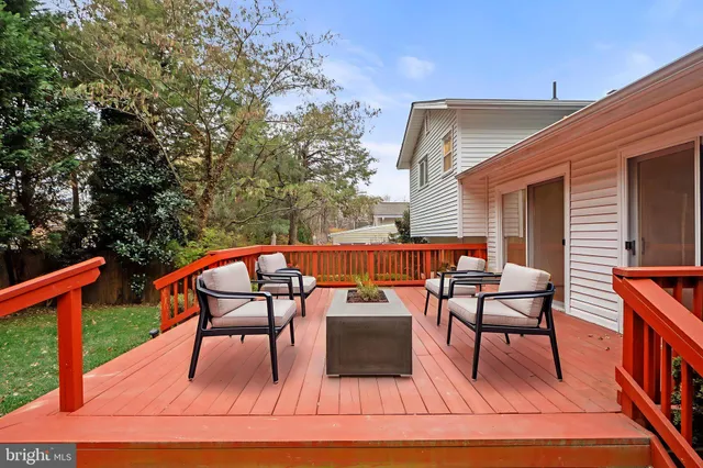 a backyard of a house with seating space