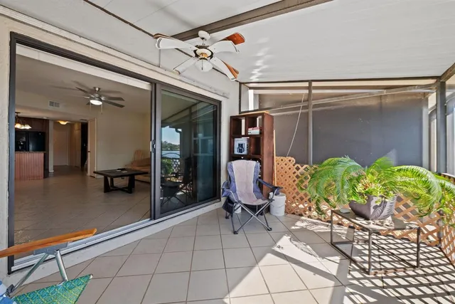 a view of a garden with a lake view