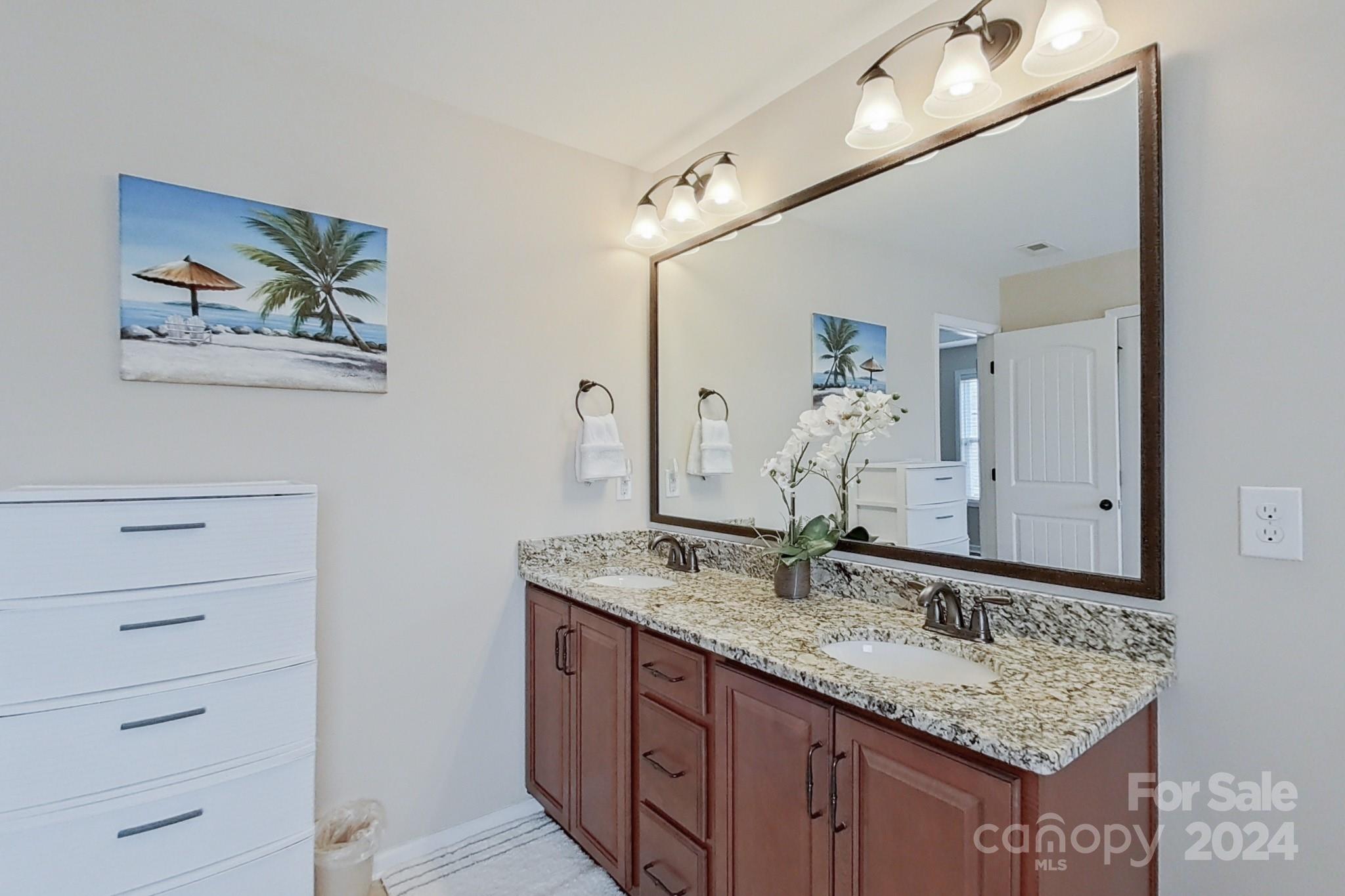 79007 Ridgehaven Road Lancaster, SC 29720 - Photo 27 of 48 a bathroom with a granite countertop sink and a mirror