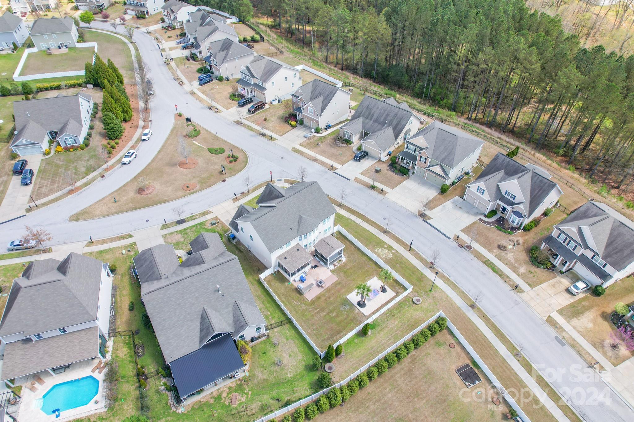 79007 Ridgehaven Road Lancaster, SC 29720 - Photo 46 of 48 an aerial view of a house with a swimming pool