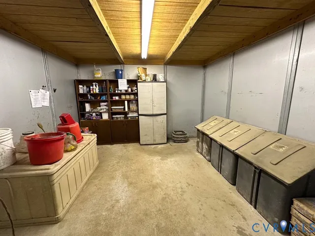 a view of a park with large trees