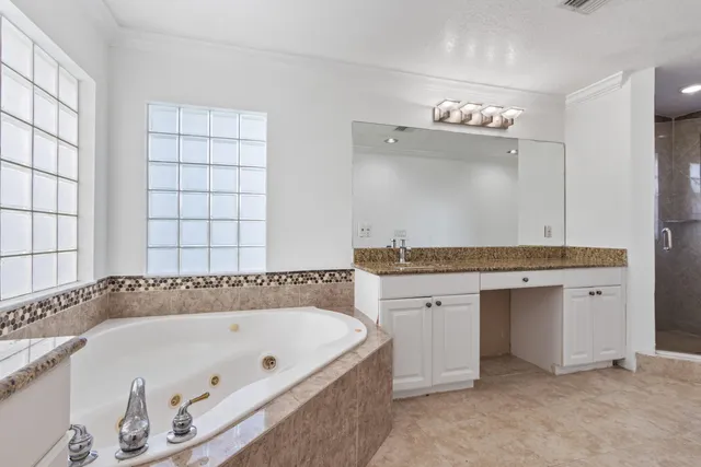 a bathroom with a shower