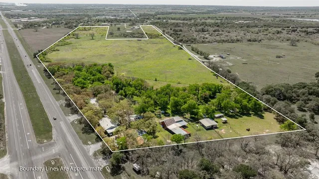 an aerial view of a house