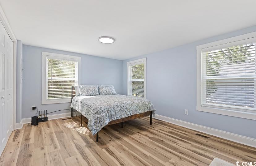 1044 Levi Street Manning, SC 29102 - Photo 14 of 26 Bedroom featuring light wood-style floors, baseboards, and a closet