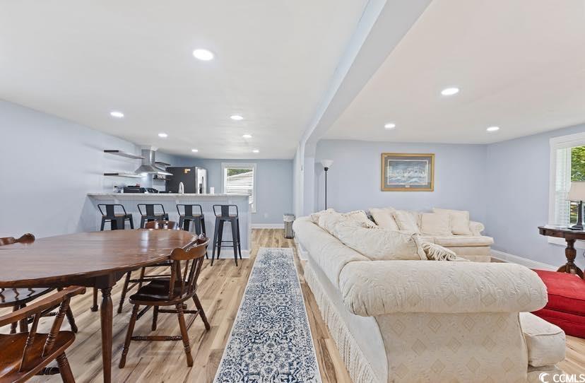 1044 Levi Street Manning, SC 29102 - Photo 6 of 26 Living area with light wood-style flooring, recessed lighting, and baseboards