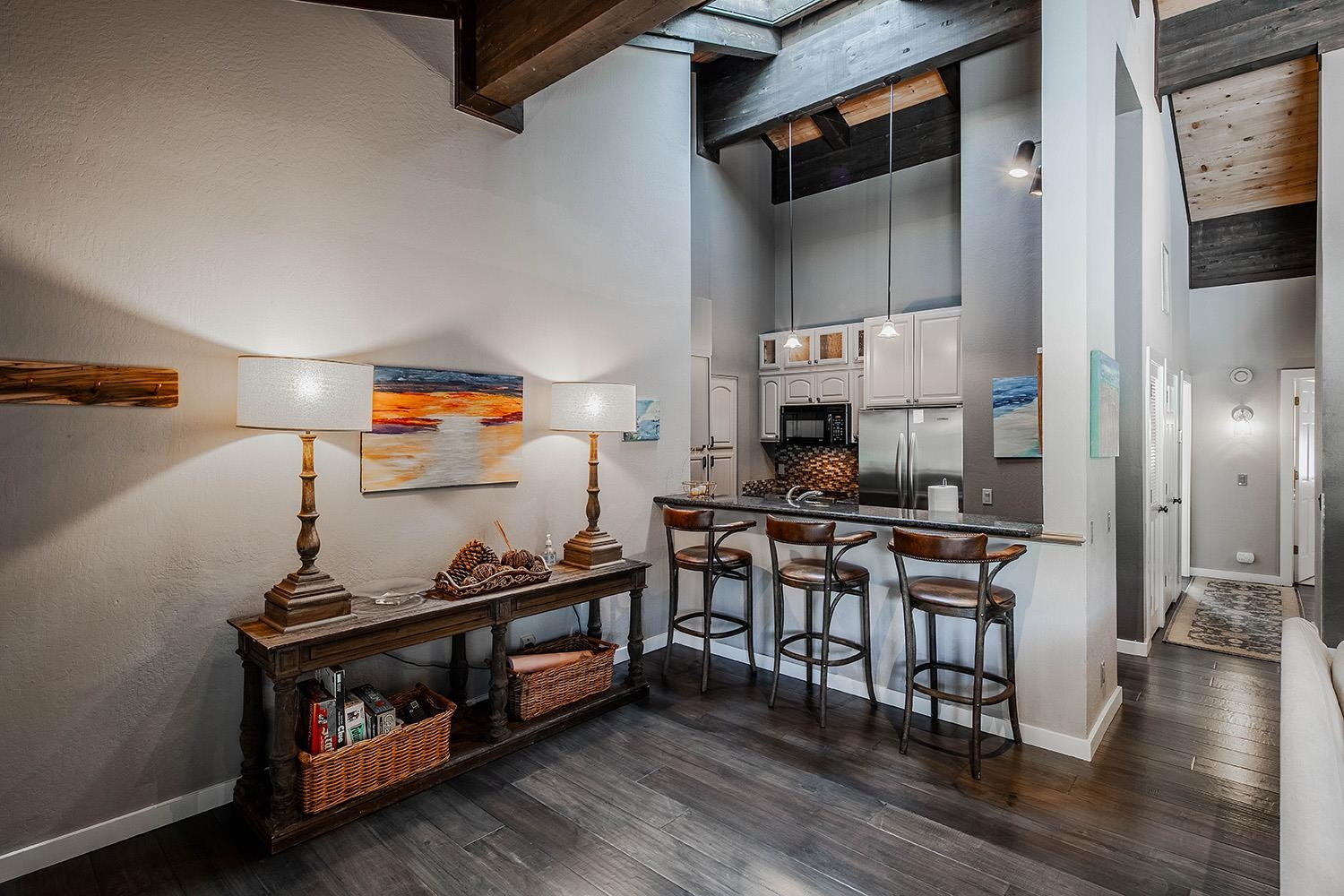227 Olympic Vly Road, Unit 13 Olympic Valley, CA 96146 - Photo 3 of 28 a kitchen with stainless steel appliances a stove a sink and a refrigerator
