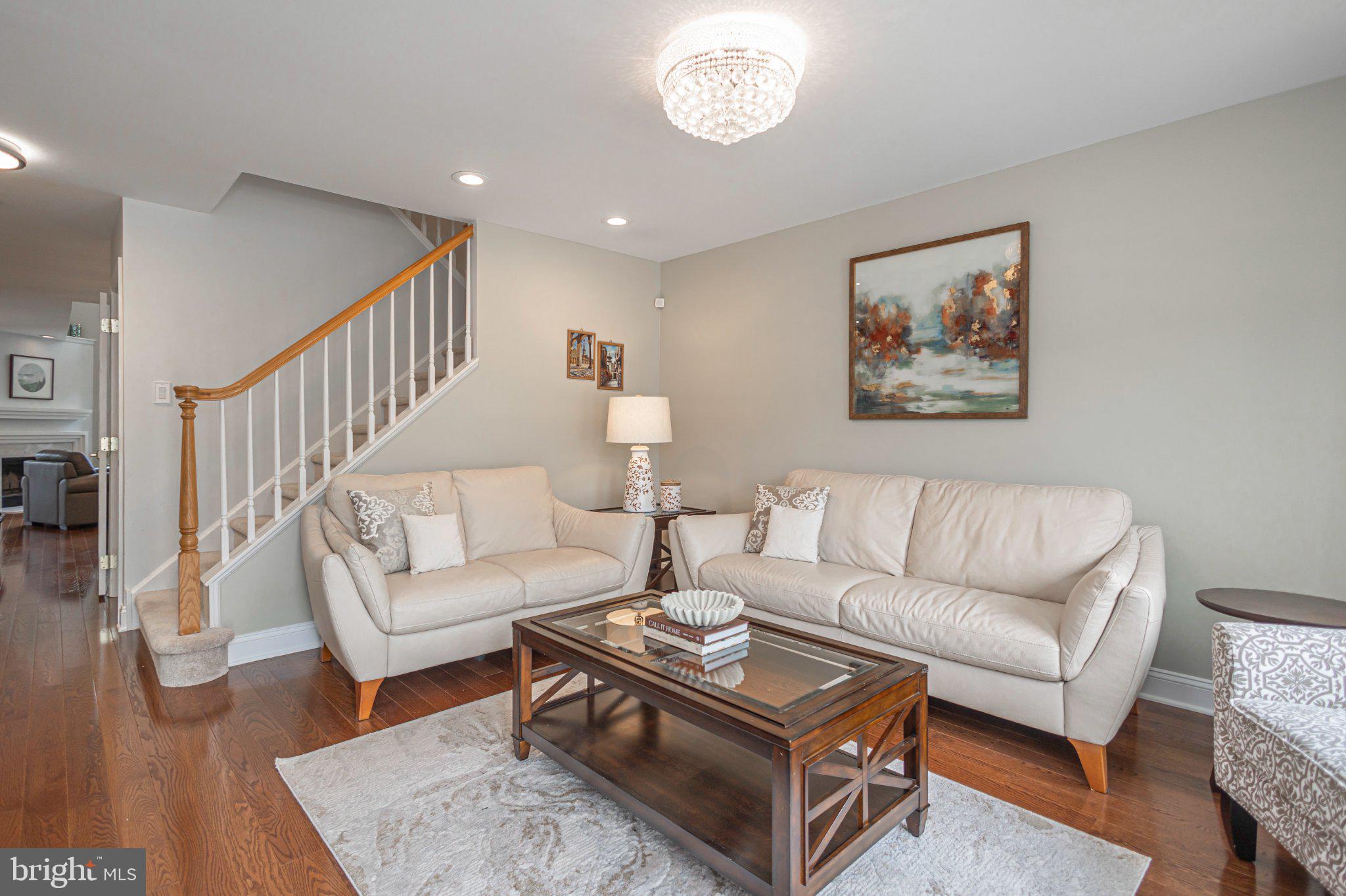 Inviting living room with newer hardwood floors
