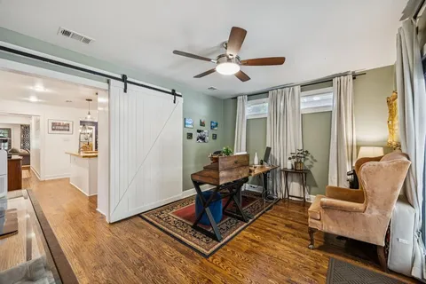 a living room with furniture