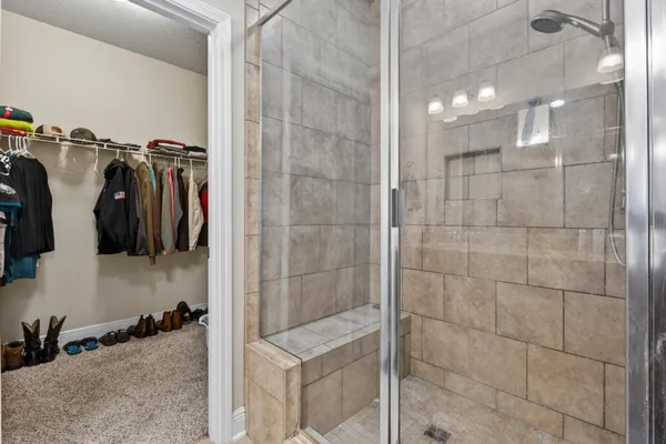 a bathroom with a shower