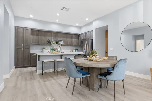 a view of a building with potted plants