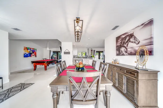 a room with furniture and a table