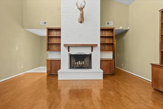 a view of outdoor space with deck and green space