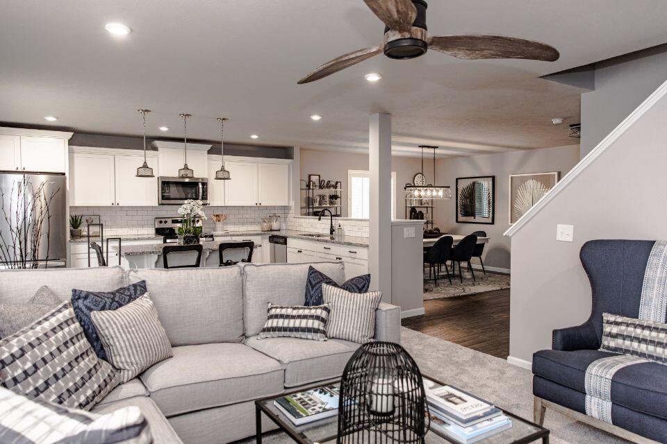 42 Karner Blue Court Chesterton, IN 46304 - Photo 23 of 30 a living room with furniture kitchen view and a wooden floor