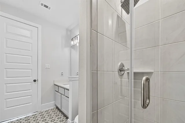 a bathroom with a shower