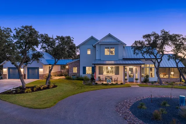 a view of a large body of water with a building in the background