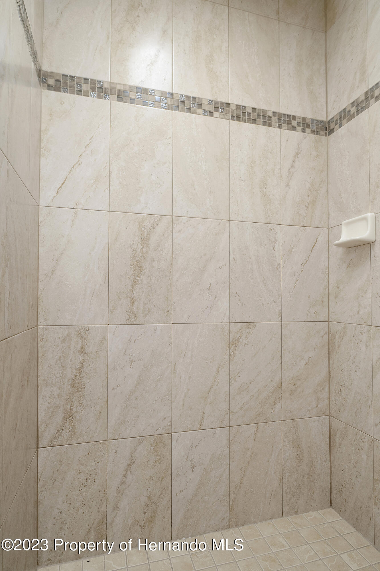 8433 Nightingale Road Weeki Wachee, FL 34613 - Photo 9 of 23 a bathroom with a shower and a glass door