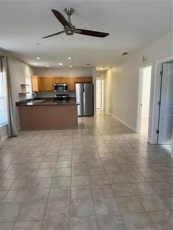 a large parking space in a room