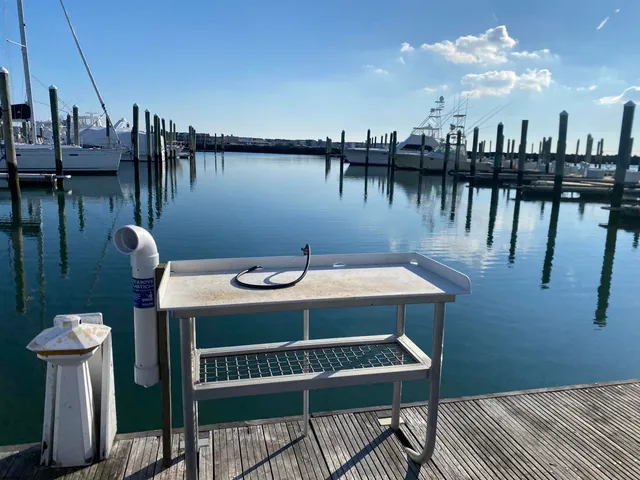 a view of a swimming pool with furniture