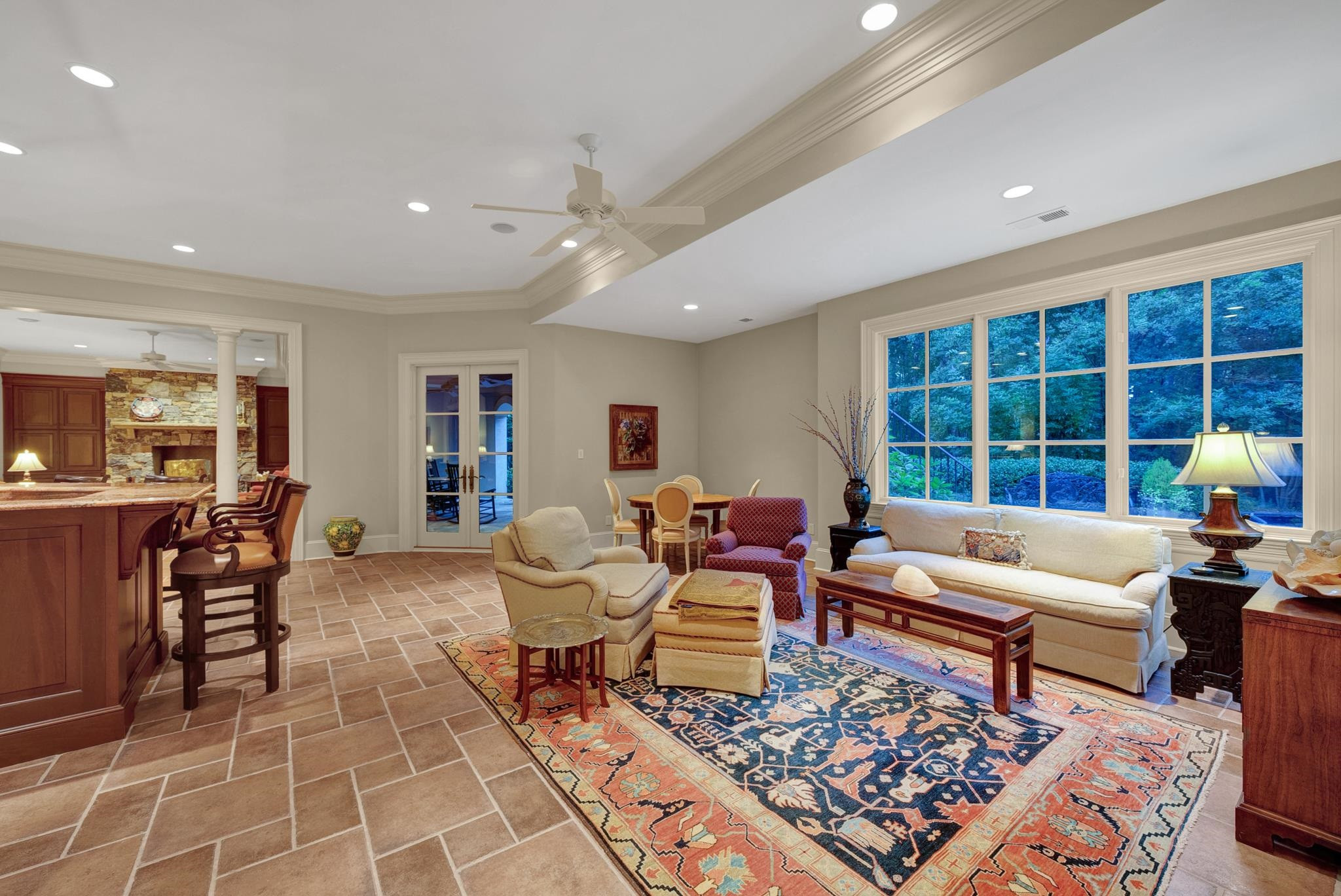 6036 Over Hadden Court Raleigh, NC 27614 - Photo 24 of 30 Finished basement with theater room, full bar with kitchen, family room, den and bedroom. Access to the lower level garage great for nanny or in-law suite. Basement-Kitchen-Bar-Fam