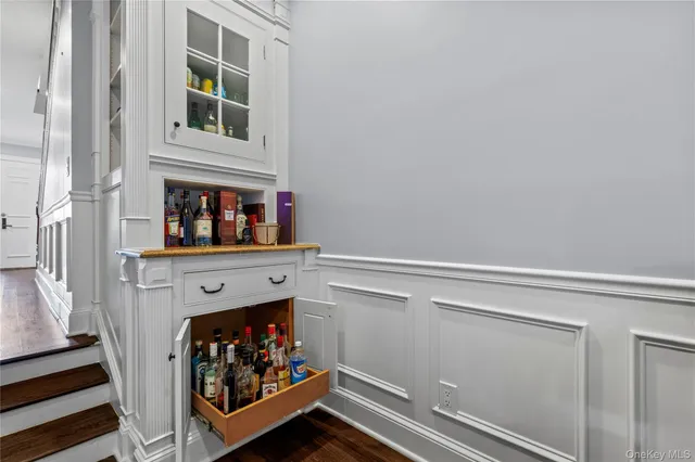 a living room with a fireplace