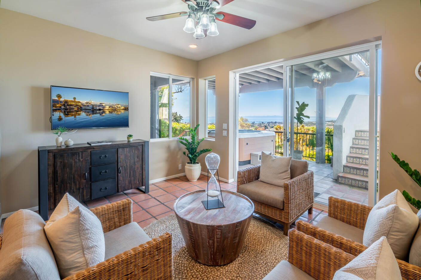 511 Drexel Drive Santa Barbara, CA 93103 - Photo 20 of 27 a living room with furniture and a flat screen tv