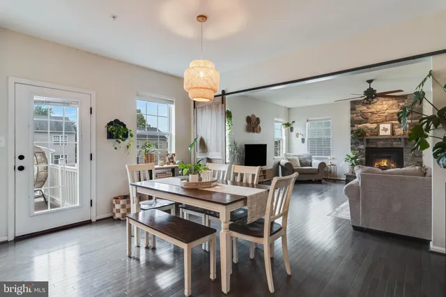 a view of kitchen and dining room