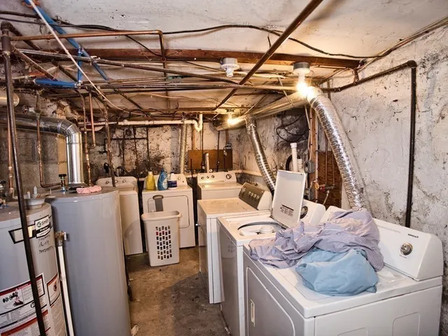 a utility room with a washer and dryer