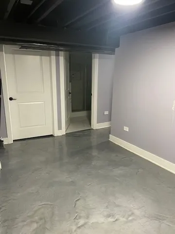 an empty room with sliding door