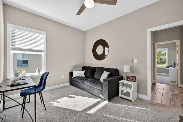 a view of a lake from a window