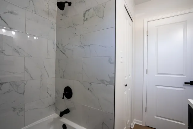 a bathroom with a shower