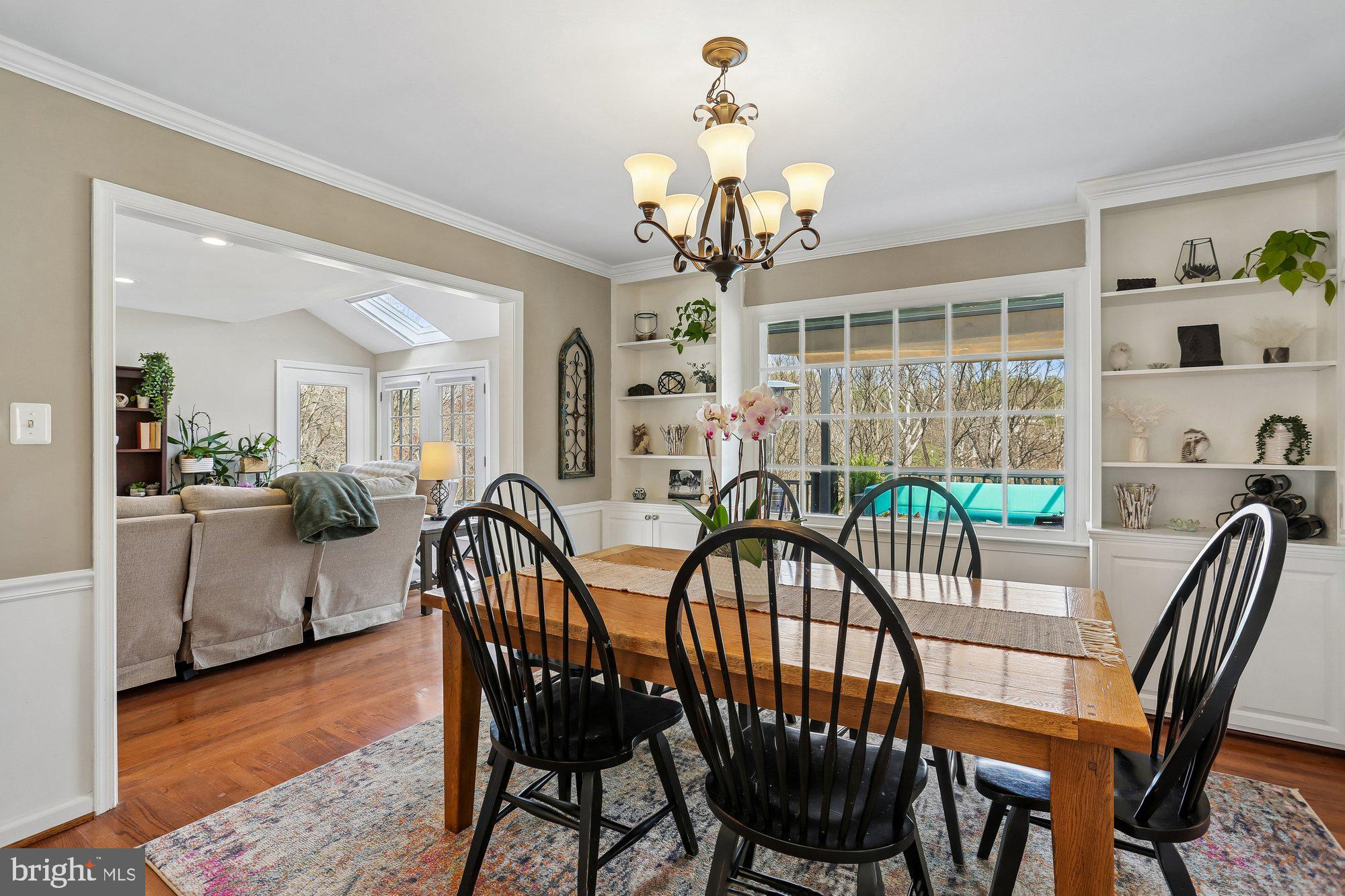 9 Midsummer Court Gaithersburg, MD 20878 - Photo 12 of 69 a view of a dining room with furniture a chandelier and wooden floor