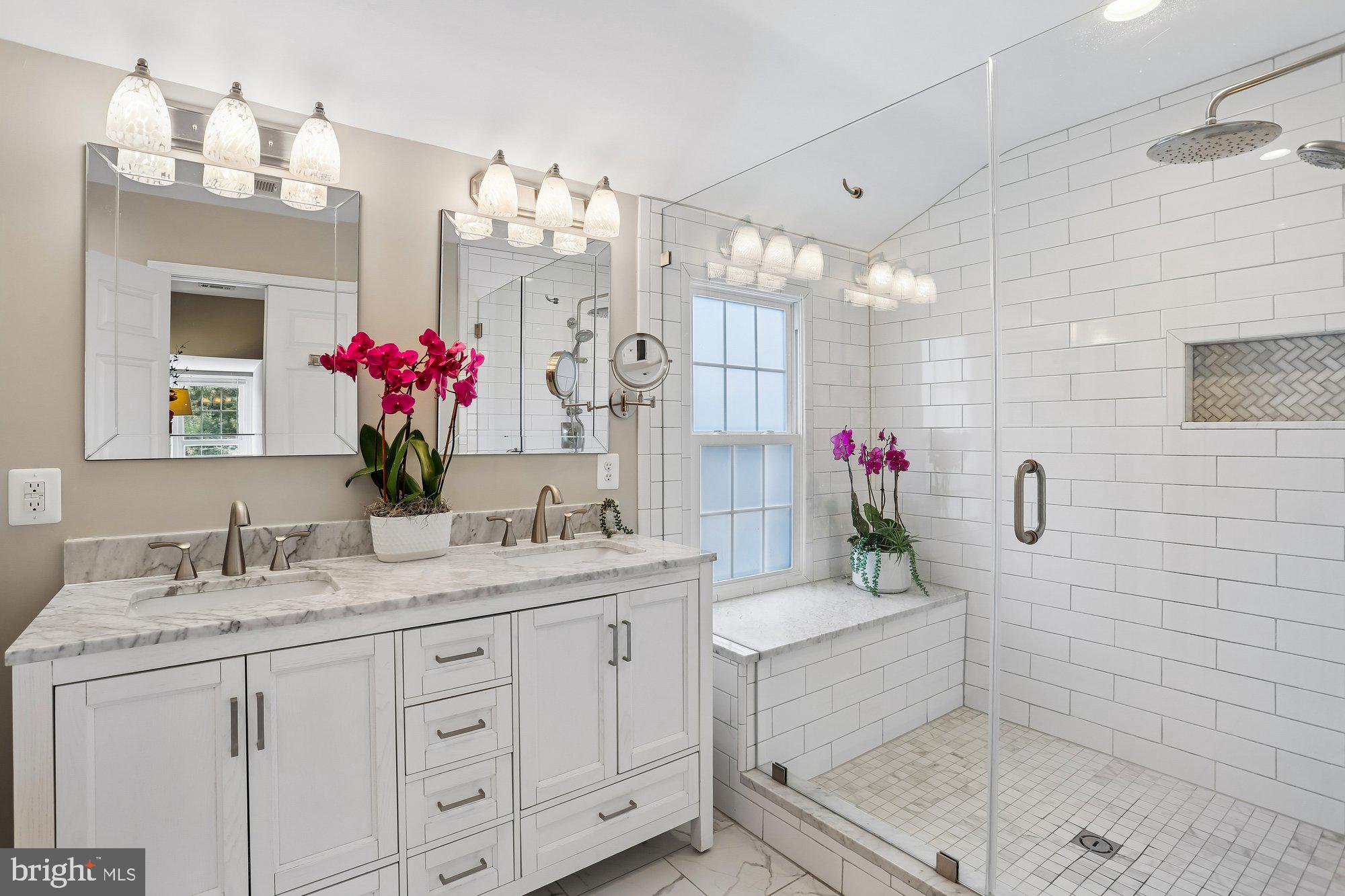 9 Midsummer Court Gaithersburg, MD 20878 - Photo 37 of 69 Renovated bath with marble and quartz