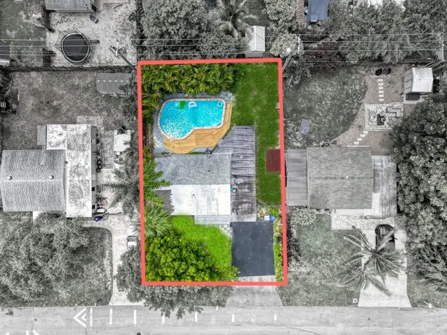 a bird view of a house