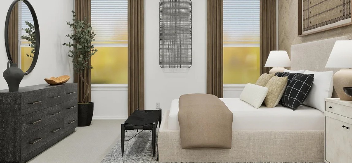 2707 Grove Crest Drive Rosenberg, TX 77469 - Photo 6 of 10 a bedroom with a bed and a mirror