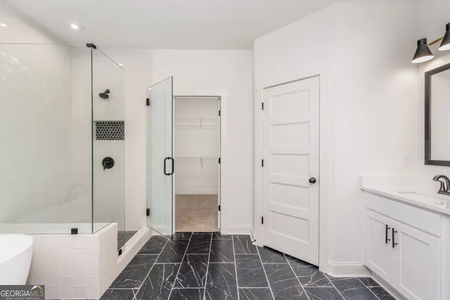 a bathroom with a shower