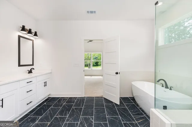 an empty room with a window