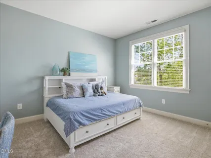 a view of outdoor space with trees all around