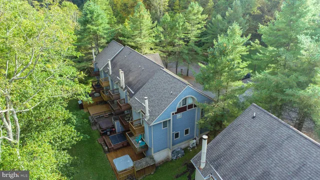 an aerial view of a house
