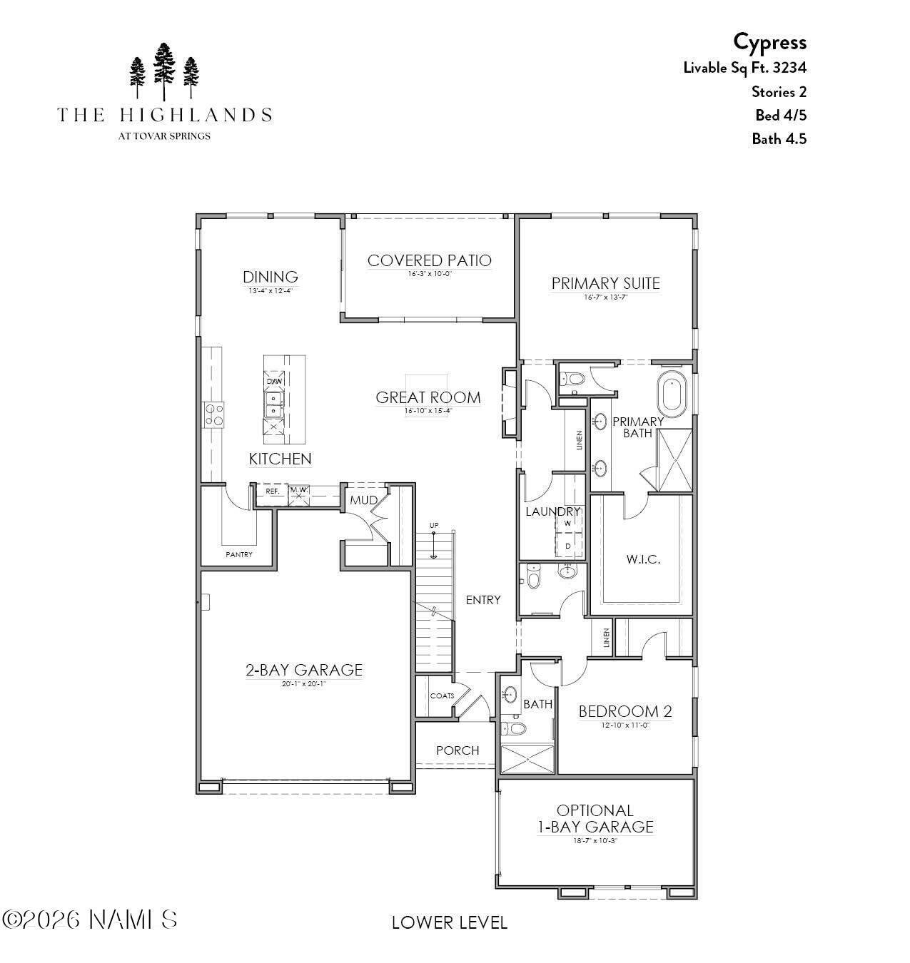 1925 Flower Spring Trail Flagstaff, AZ 86005 - Photo 3 of 4 Cypress Floorplan_Main Level